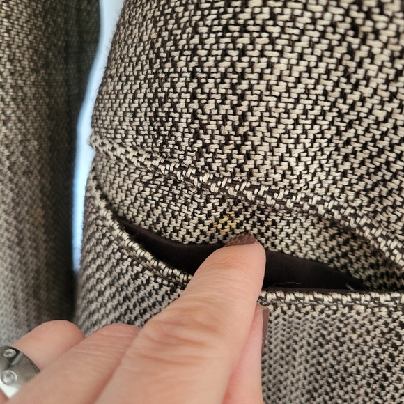 Lafayette 148 New York Linen Blend Career Office Blazer Salt n‎ Pepper Size 6 - Picture 10 of 10